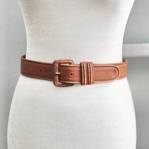 Coach Women's Vintage Brown Tan Leather Buckle Waist Belt 8517 Size Small